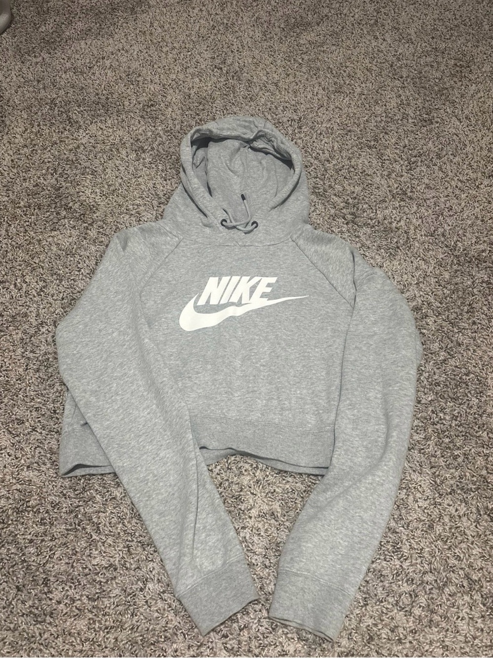 Nike Light Gray Hoodie with White Logo